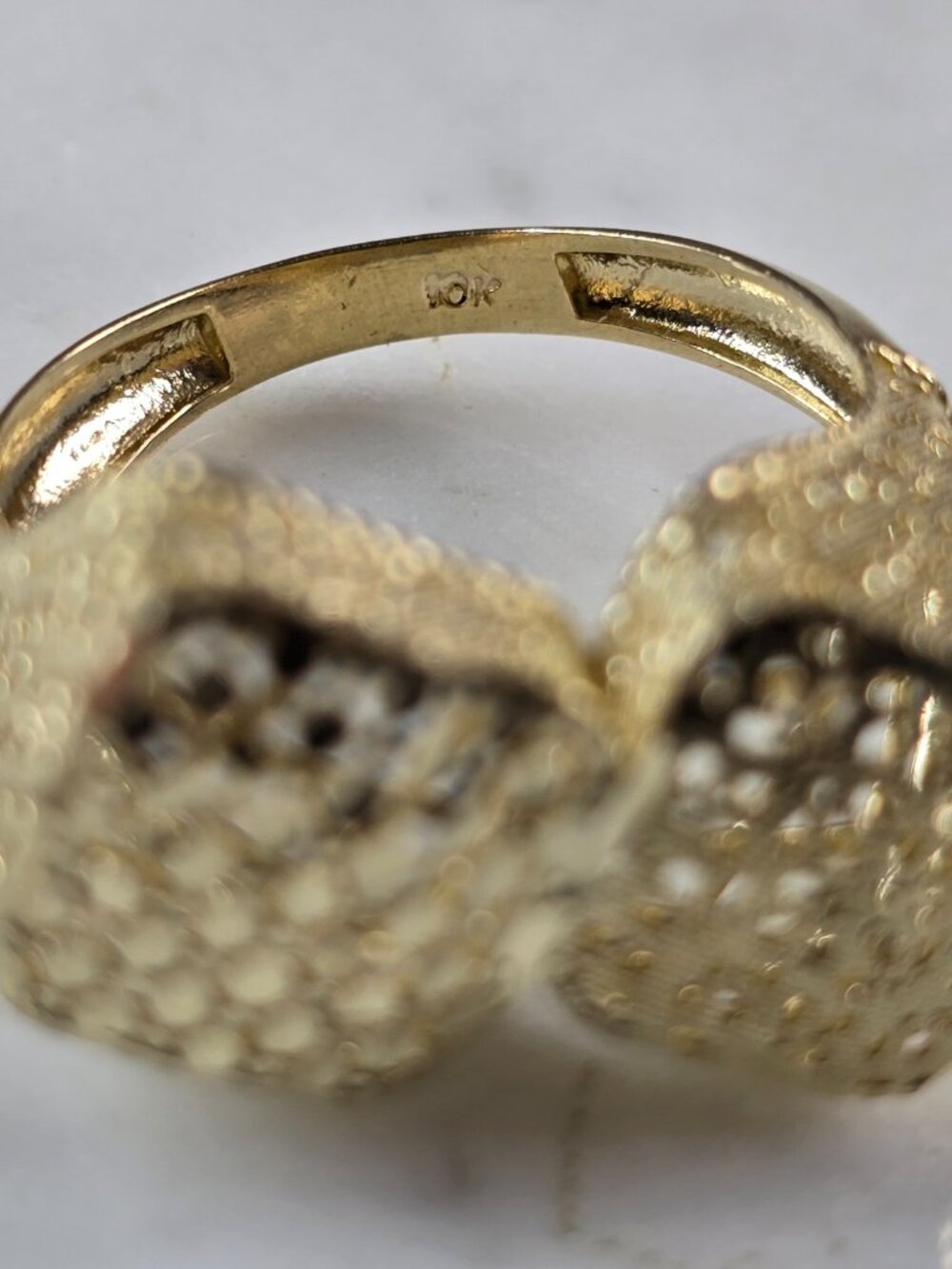Womens 10K Yellow Gold Modernist Filigree Ring 2.9g E7945 - Picture 4 of 6